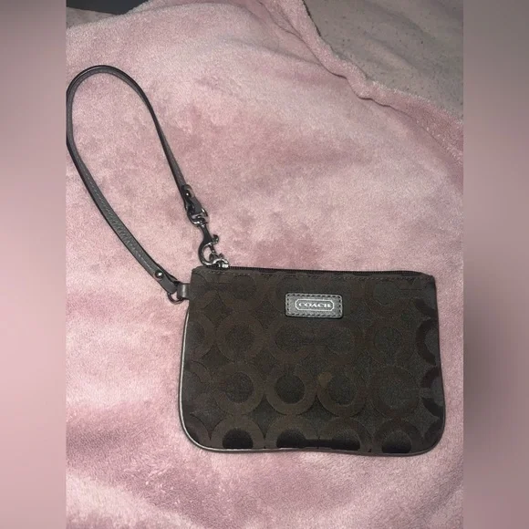 Coach brown wristlet wallet small wristlet coach brand wallet pouch wristlet - Picture 4 of 8